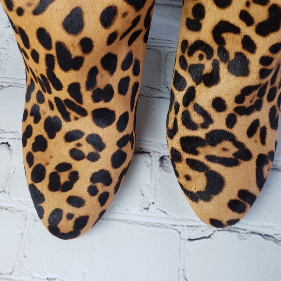 NWOB Antonio Melani Leather Animal Print Fur boots - Picture 2 of 12